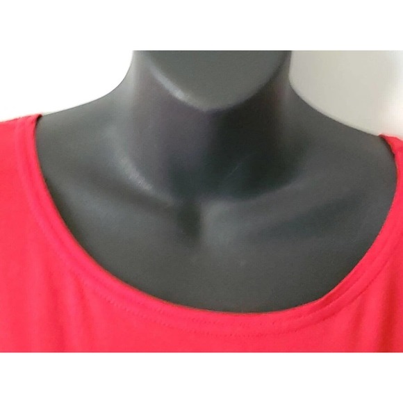 Midnight Velvet Long Sleeve Color Block Red Black White High Low Hem Large - Picture 4 of 11